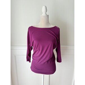White House Black Market Fuchsia Stretch Jersey Dolman Top S